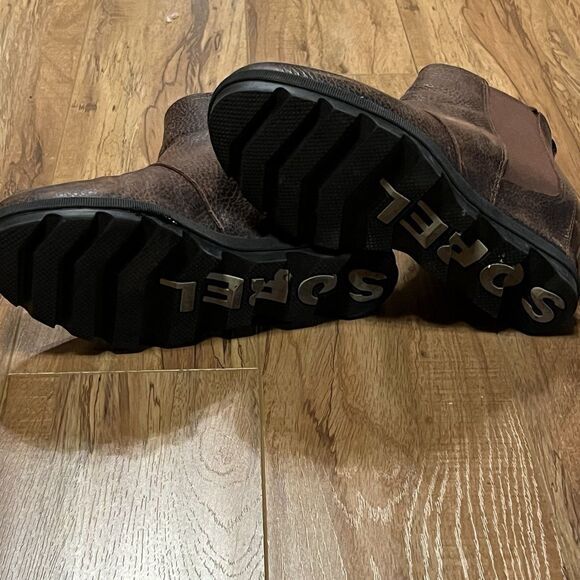 SOREL Joan of Arctic Wedge II Women's 8.5 Chelsea Boots Brown Leather NL3346-282 - Picture 6 of 7